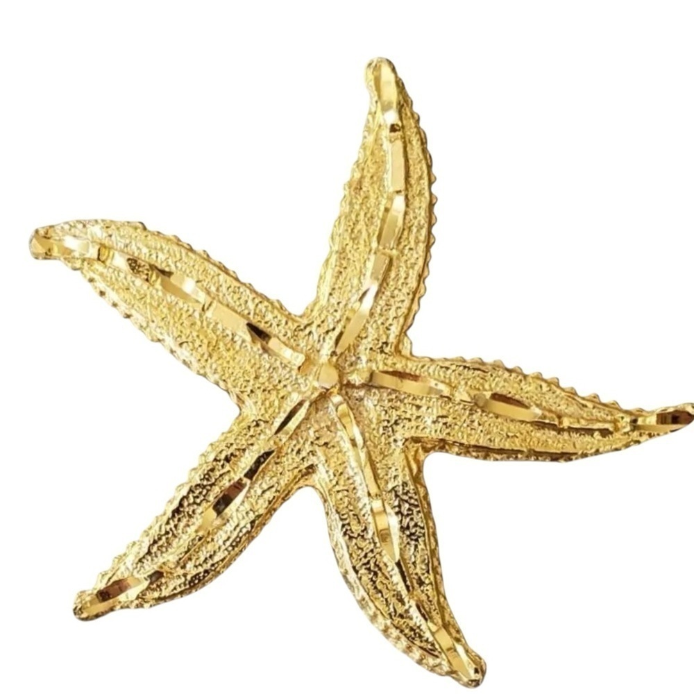 Vintage Gold Tone Starfish Brooch 0909